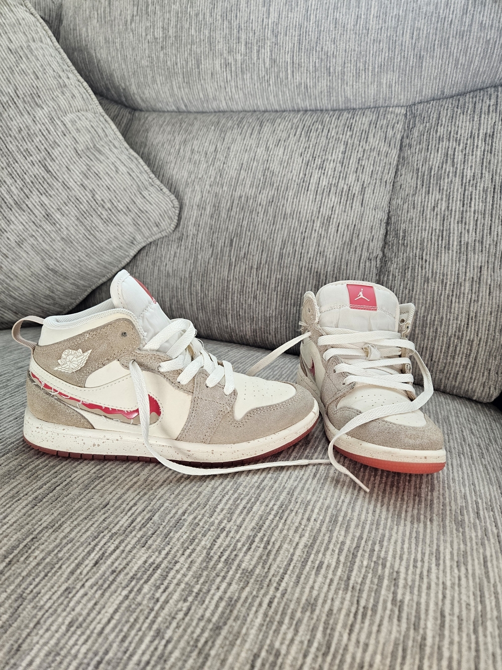 Nike Air Jordan Kids' Mid-Top Sneakers -Light Brown & Pink
